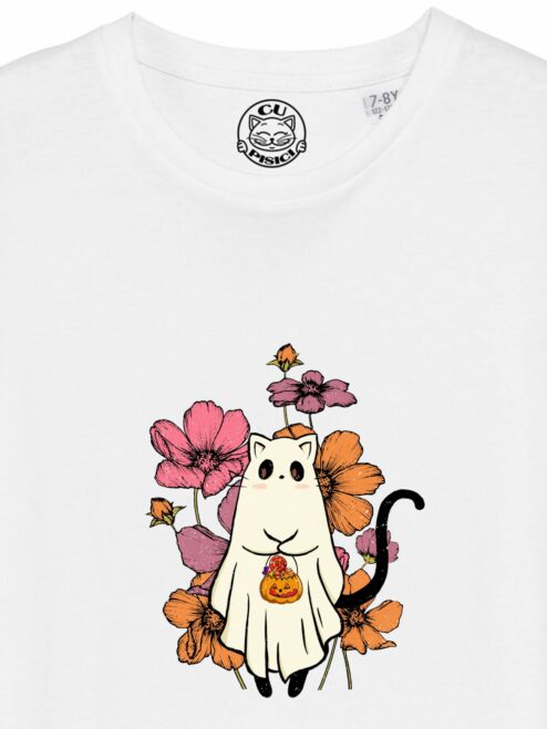 Tricou din bumbac organic Premium-Cute Halloween Cat