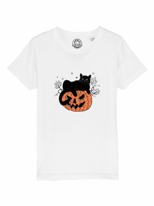 Tricou din bumbac organic Premium-Pumpkin Cat