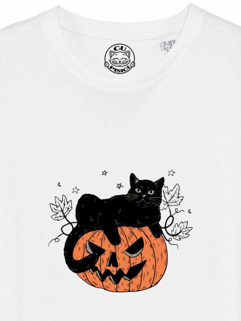 Tricou din bumbac organic Premium-Pumpkin Cat