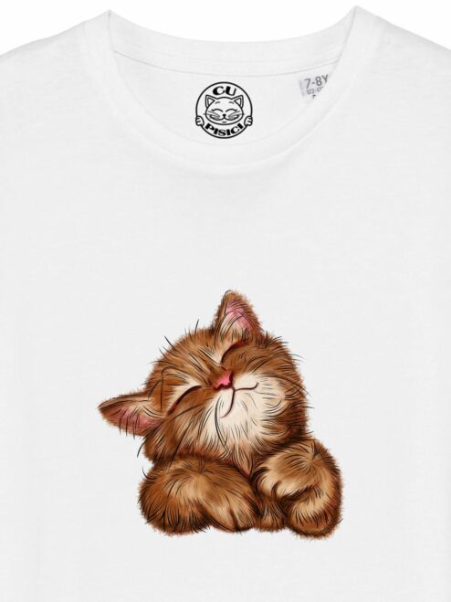 Tricou din bumbac organic Premium-Super Cute Cat