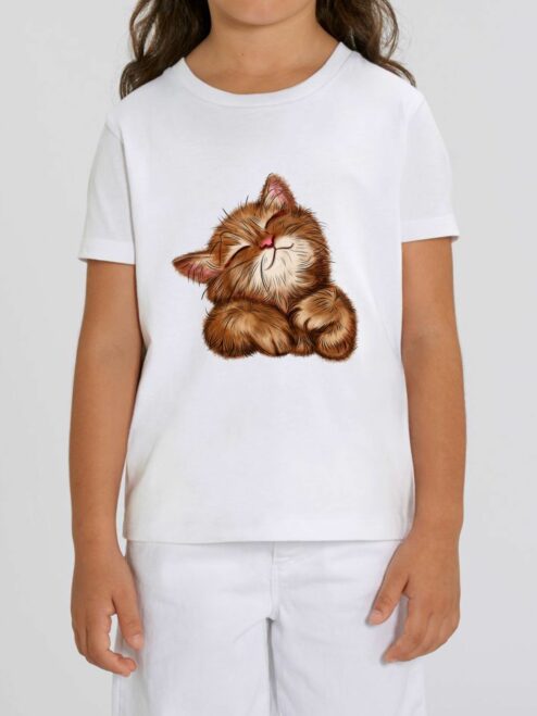 Tricou din bumbac organic Premium-Super Cute Cat