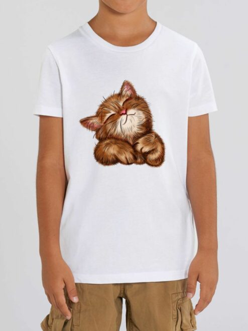 Tricou din bumbac organic Premium-Super Cute Cat