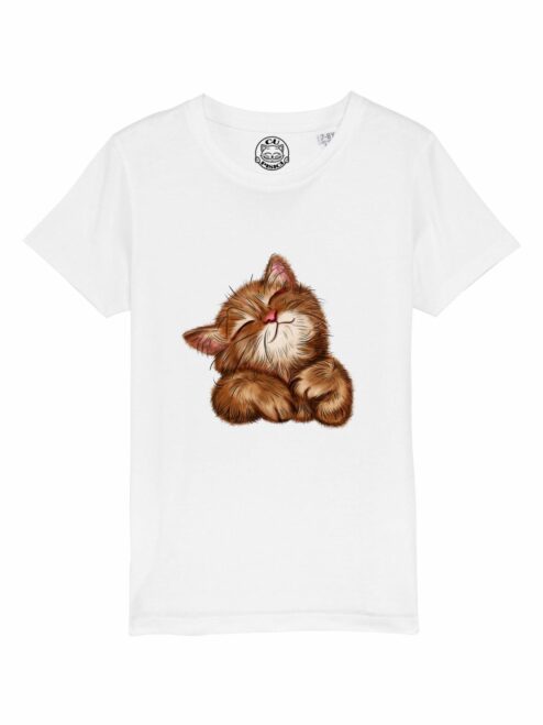 Tricou din bumbac organic Premium-Super Cute Cat