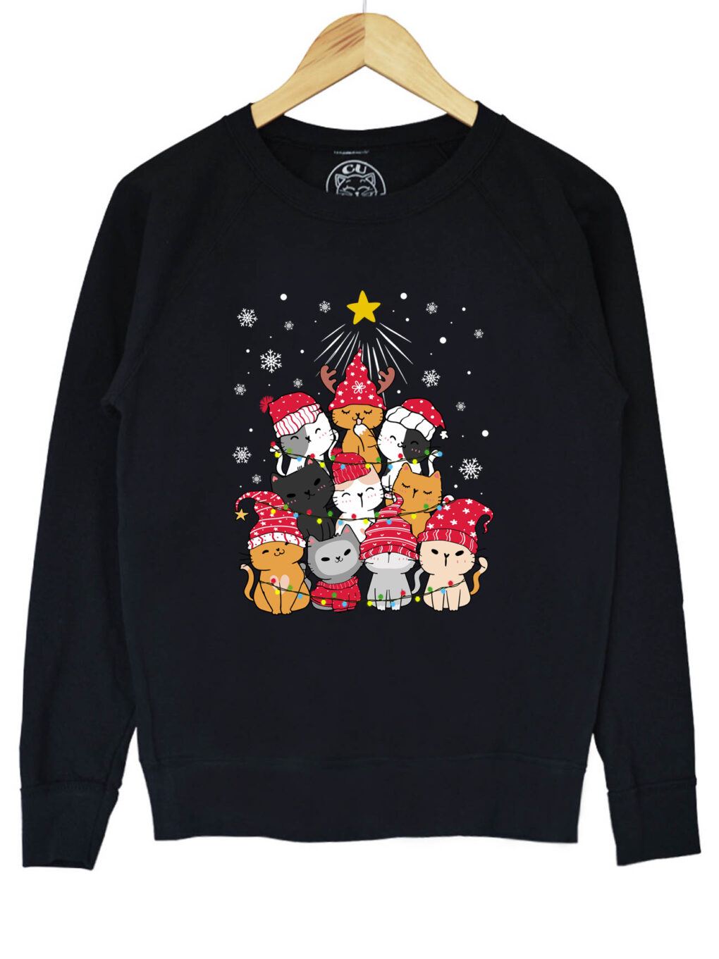 Bluza Printata-Meow Christmas Tree, Barbati