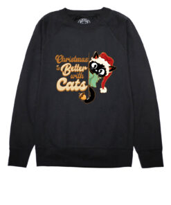 Bluza Printata-Christmas Is Better With Cats, Femei