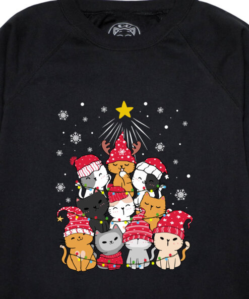 Bluza Printata-Meow Christmas Tree