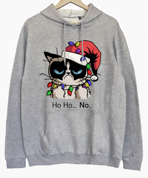 Hanorac printat-Christmas Grumpy Cat, Unisex