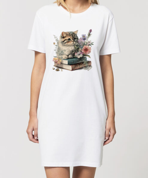 Rochie bumbac organic-Cats and Books