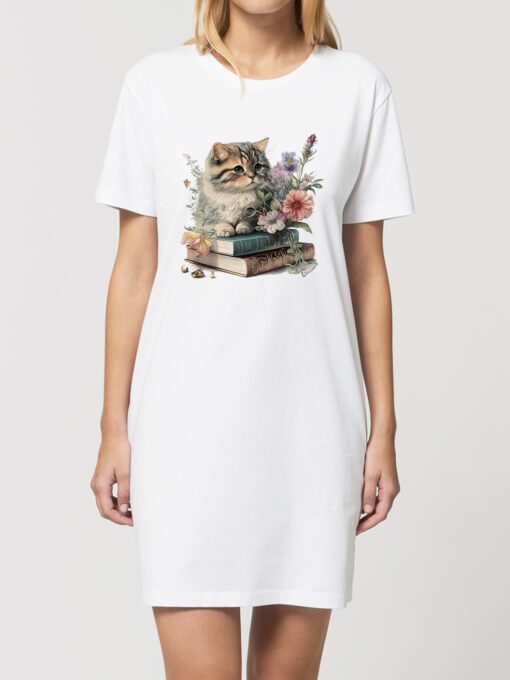 Rochie bumbac organic-Cats and Books