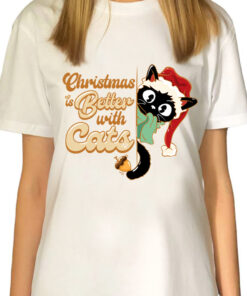 Rochie bumbac organic-Christmas Is Better With Cats