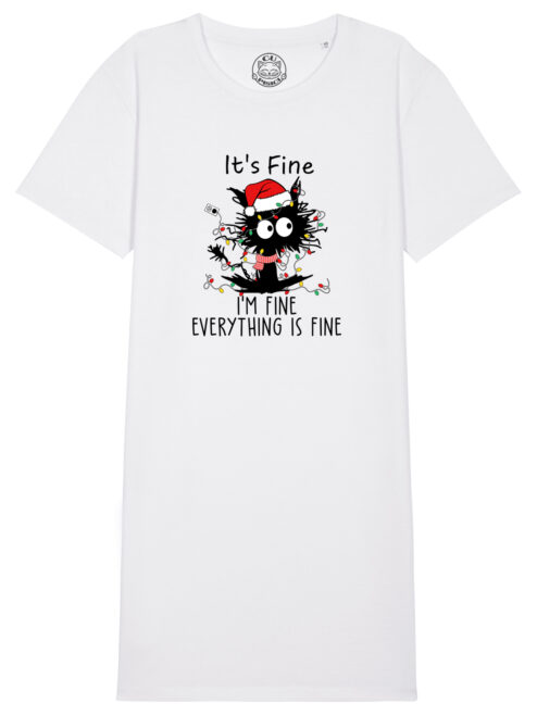 Rochie bumbac organic-I'm Fine for Christmas