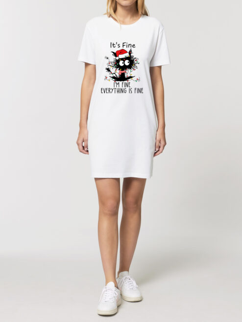 Rochie bumbac organic-I'm Fine for Christmas