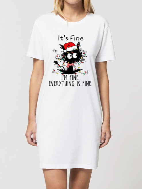 Rochie bumbac organic-I'm Fine for Christmas