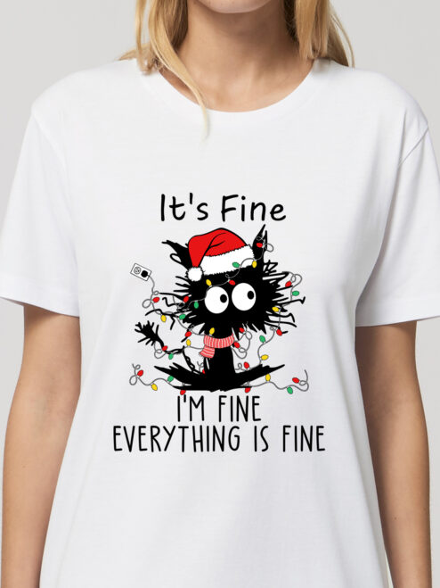 Rochie bumbac organic-I'm Fine for Christmas