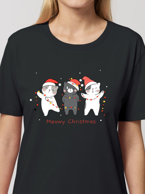 Rochie bumbac organic-Christmas Cats