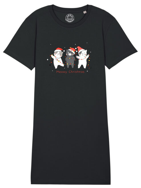 Rochie bumbac organic-Christmas Cats