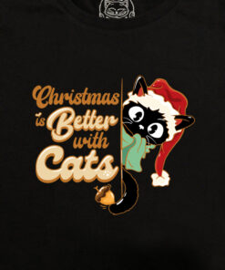 Tricou bumbac organic-Christmas Is Better With Cats