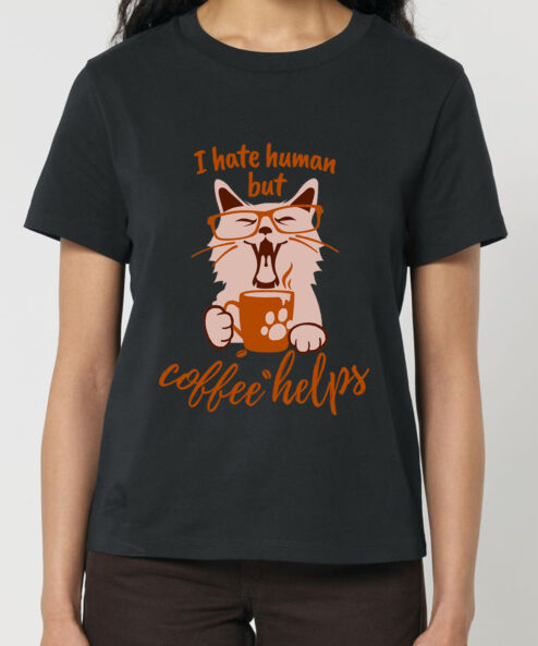 Tricou bumbac organic-Coffee Helps, Femei