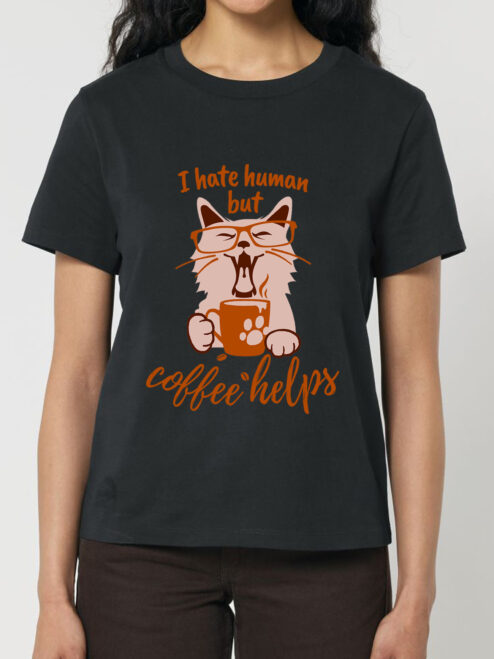 Tricou bumbac organic-Coffee Helps, Femei