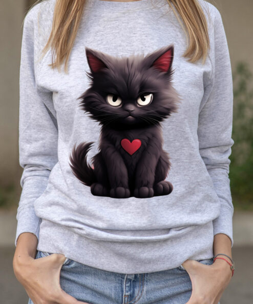 Bluza Printata-Grumpy Meowlentine, Femei