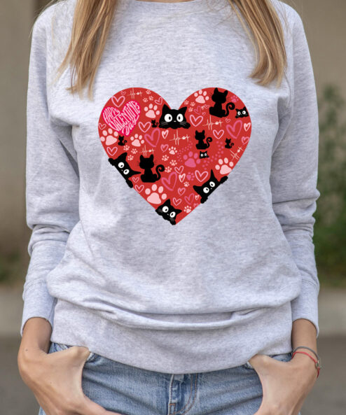 Bluza Printata-I Love Cats, Femei