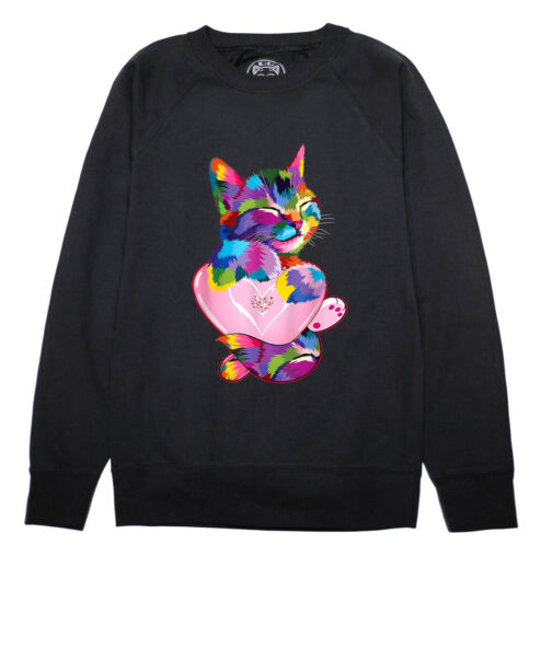 Bluza Printata-Rainbow Cat Love, Femei