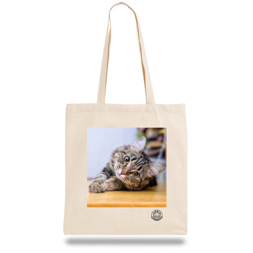 Geanta din bumbac-Personalizata cu Poza Pisicii Tale