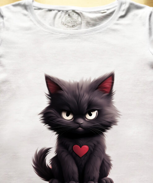 Tricou bumbac organic-Grumpy Meowlentine