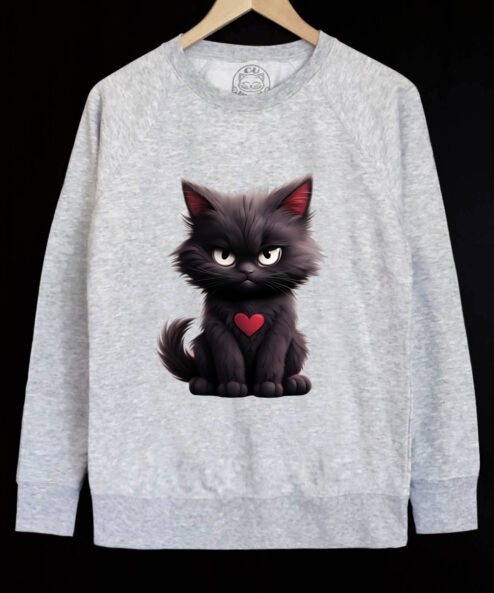 Bluza Printata-Grumpy Meowlentine, Barbati