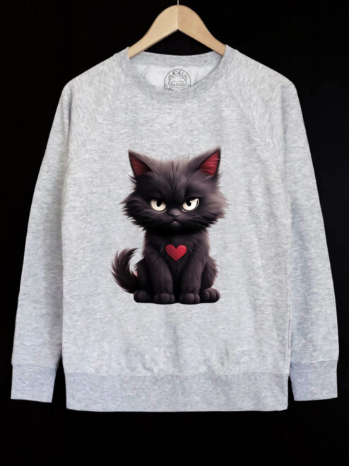 Bluza Printata-Grumpy Meowlentine, Barbati