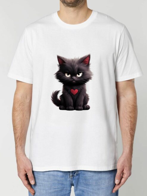 Tricou din bumbac organic Premium-Grumpy Meowlentine, Barbati