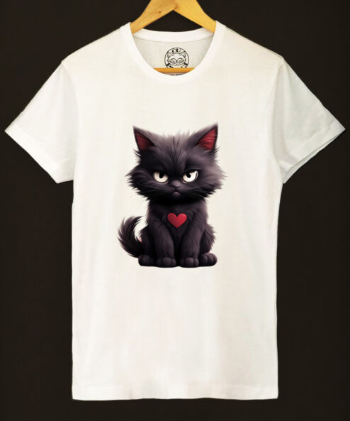 Tricou bumbac organic-Grumpy Meowlentine, Barbati