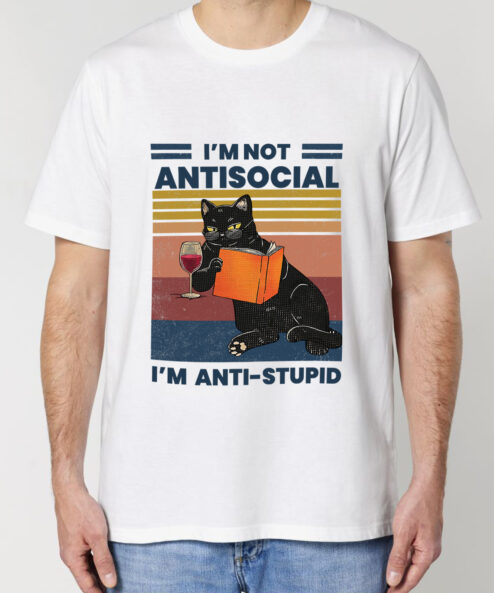 Tricou bumbac organic-I'm Anti-stupid, Barbati