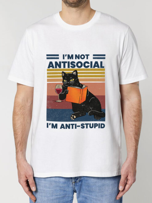 Tricou bumbac organic-I'm Anti-stupid, Barbati