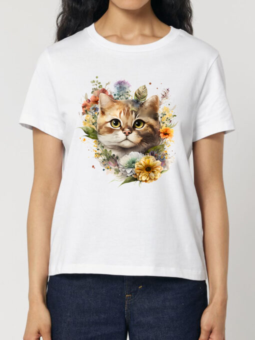 Tricou bumbac organic-Summer Cat, Femei