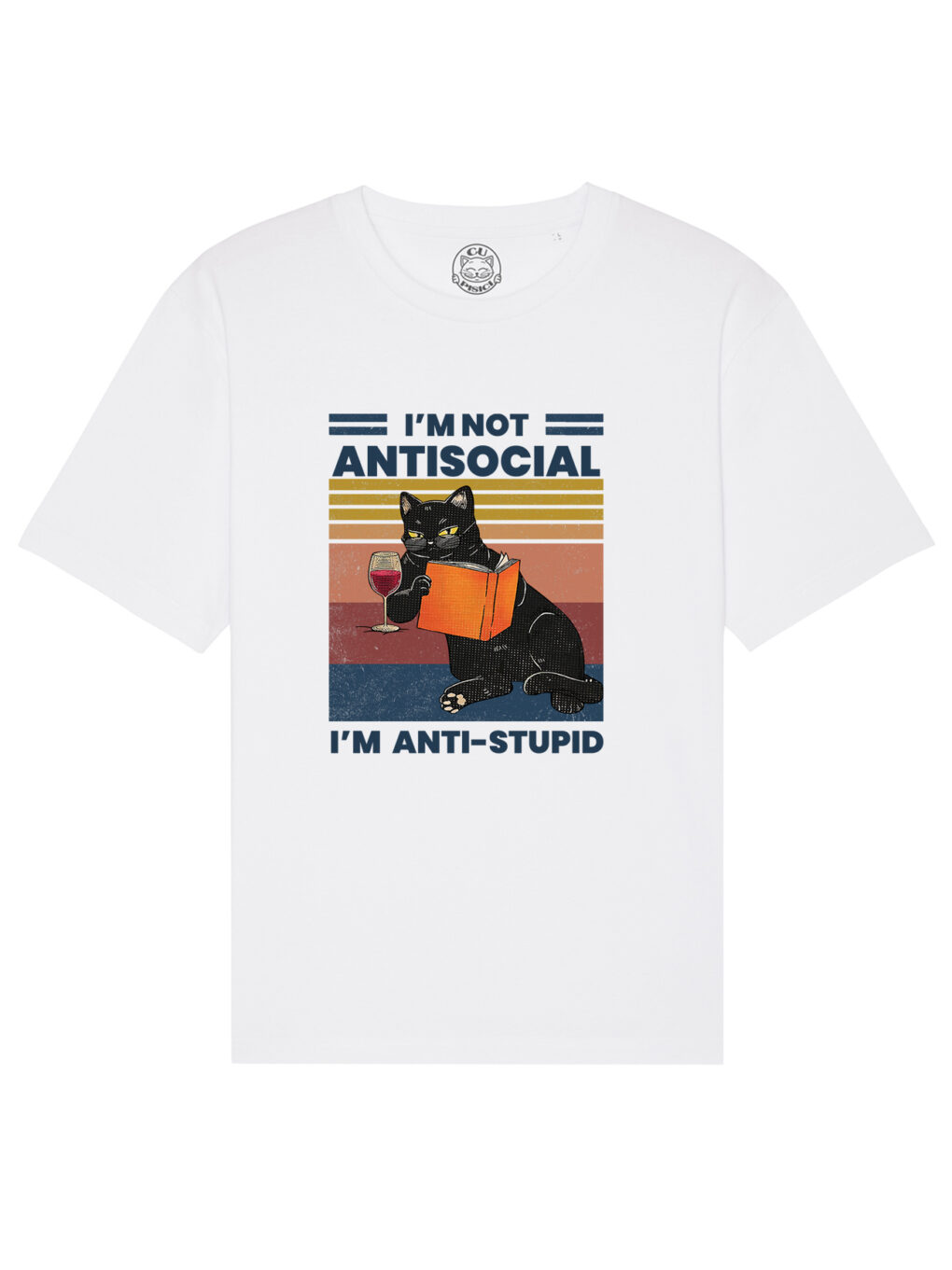 Tricou bumbac organic Oversized-Anti-stupid, UNISEX