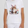 Tricou din bumbac organic Premium-Cute Easter Cat