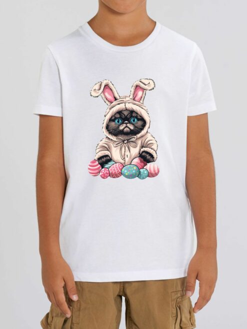 Tricou din bumbac organic Premium-Grumpy Easter Cat