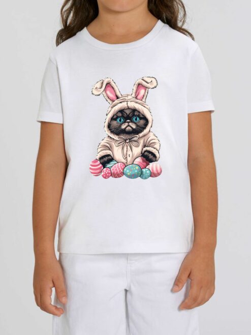 Tricou din bumbac organic Premium-Grumpy Easter Cat