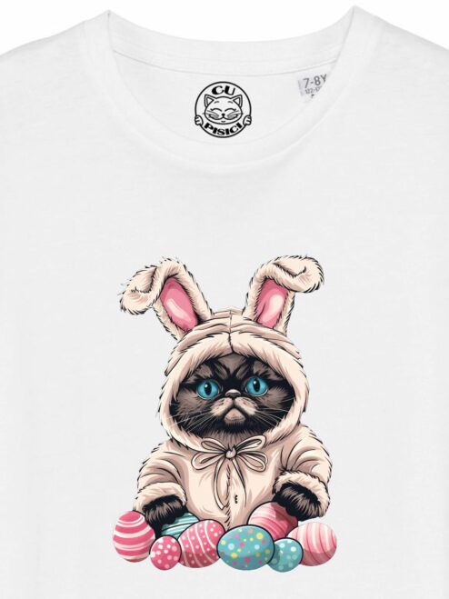 Tricou din bumbac organic Premium-Grumpy Easter Cat