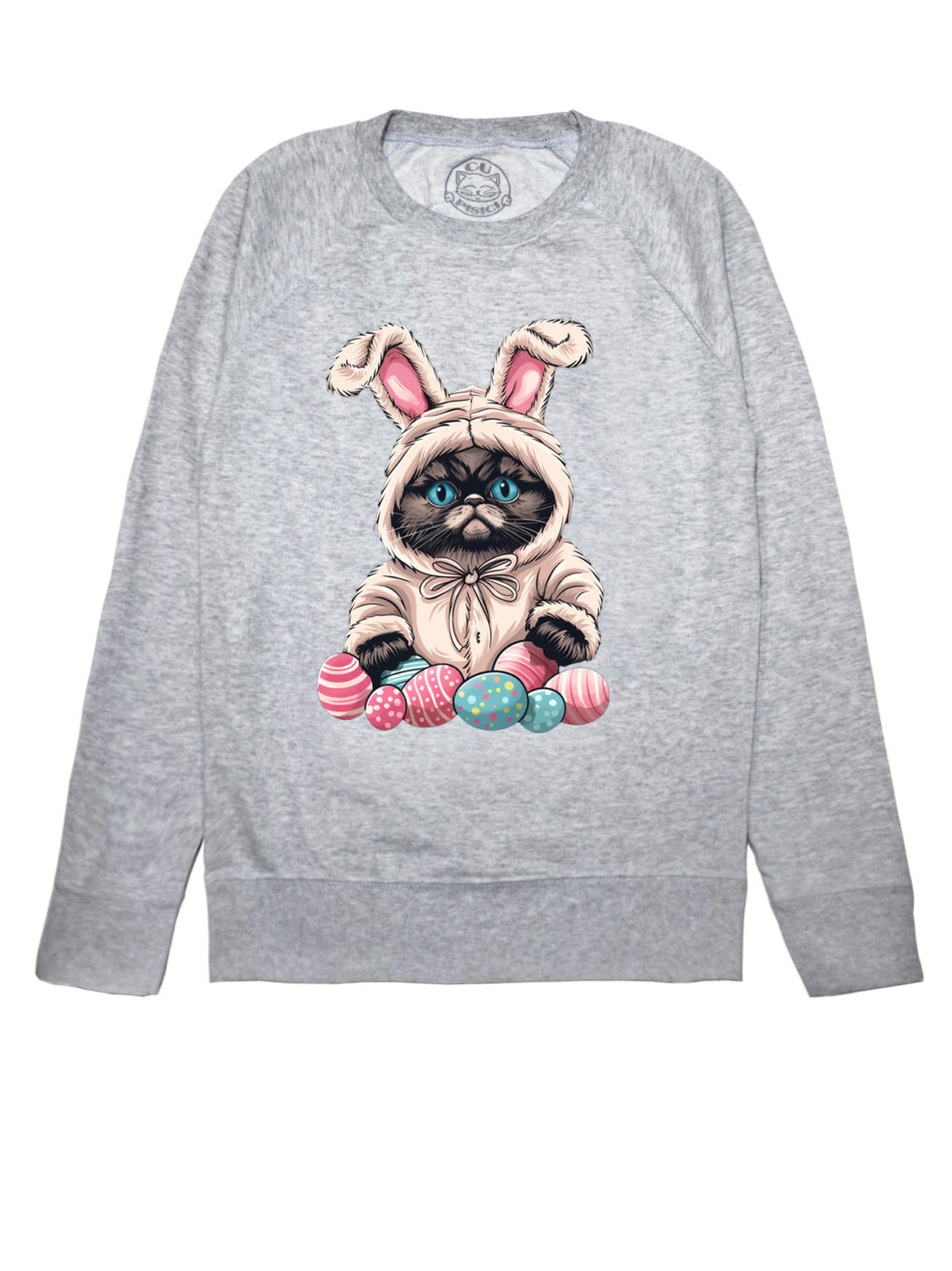 Bluza printata-Grumpy Easter Cat, Femei