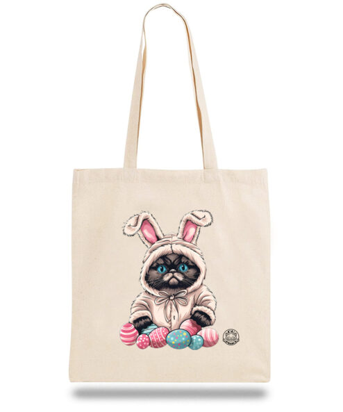 Geanta din bumbac-Grumpy Easter Cat