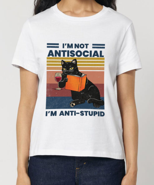 Tricou bumbac organic-Anti-stupid, Femei