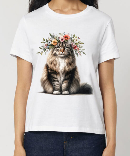 Tricou bumbac organic-Spring Cat, Femei