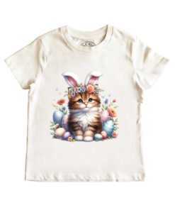 Tricou bumbac-Cute Easter Cat, Copii