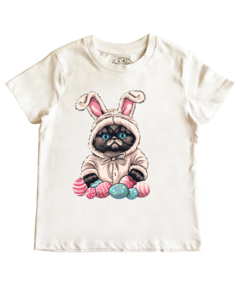 Tricou bumbac-Grumpy Easter Cat, Copii