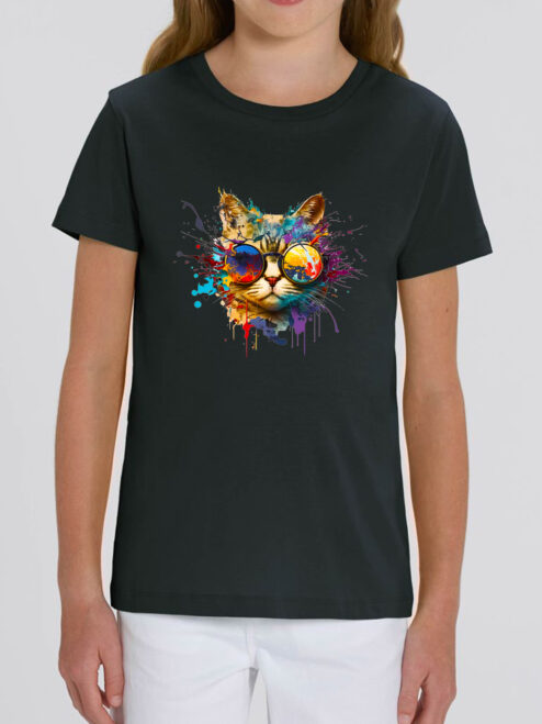 Tricou bumbac organic-Energy Cat, Copii