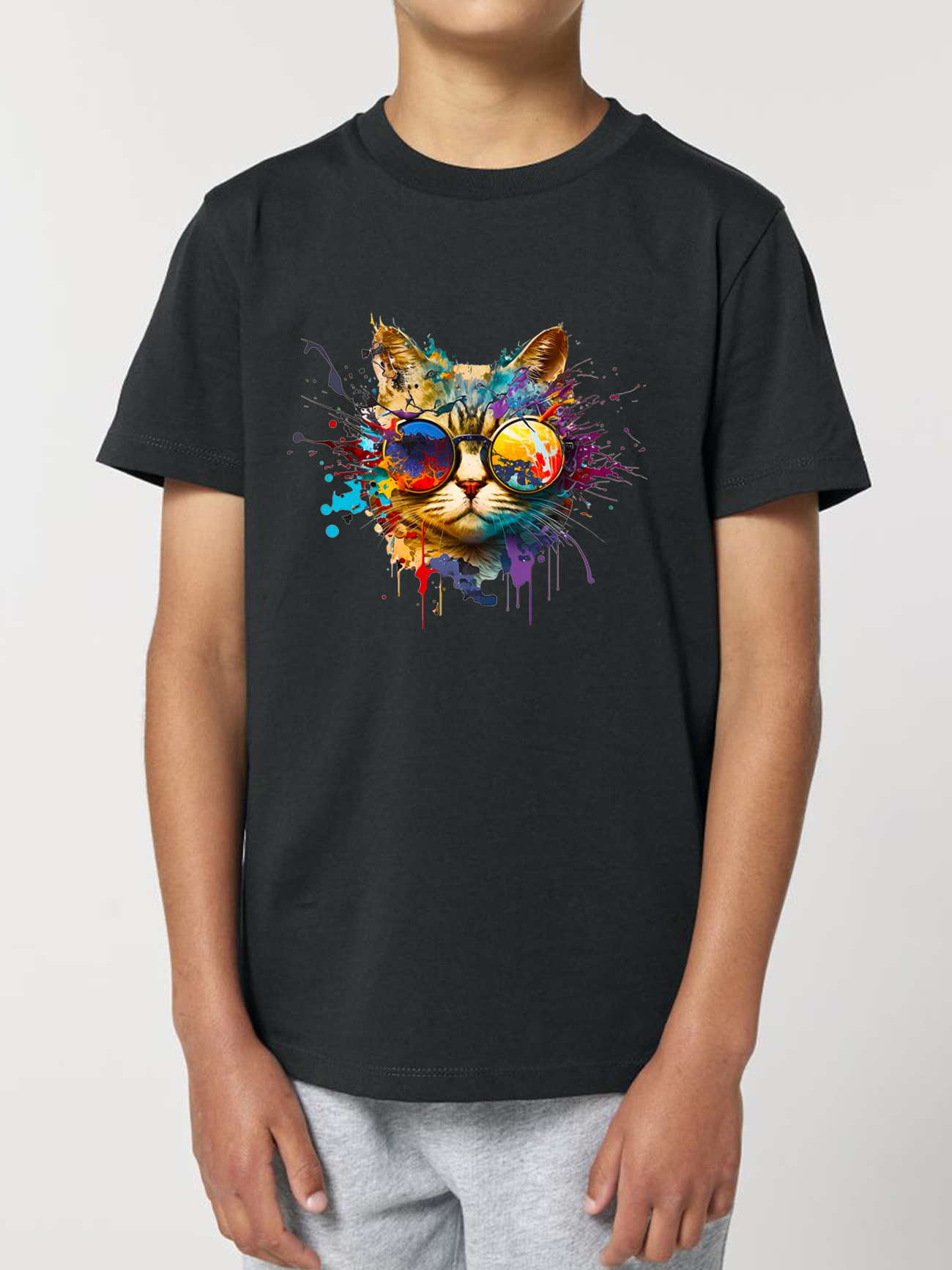 Tricou bumbac organic-Energy Cat, Copii