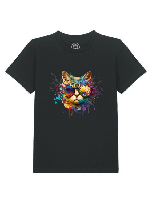 Tricou bumbac organic-Energy Cat, Copii