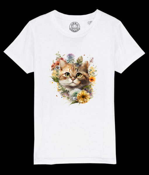 Tricou bumbac organic-Summer Cat, Copii